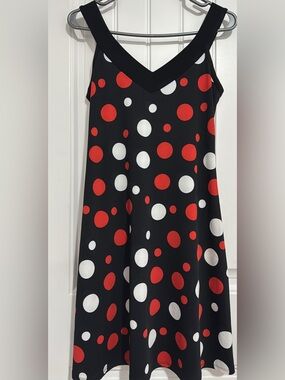Black Polka Dot Slip Dress with Red & White Dots